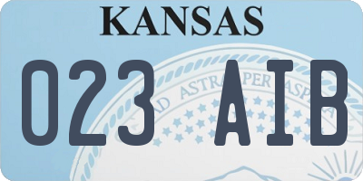 KS license plate 023AIB