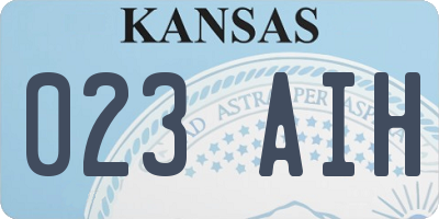KS license plate 023AIH