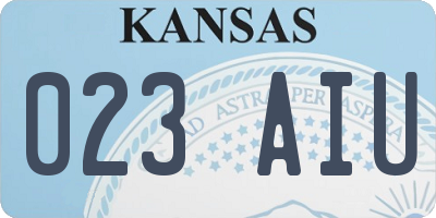 KS license plate 023AIU