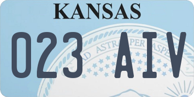 KS license plate 023AIV