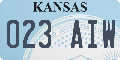 KS license plate 023AIW
