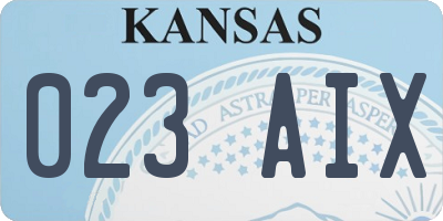 KS license plate 023AIX
