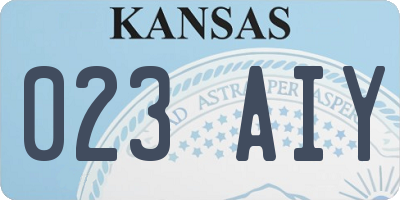 KS license plate 023AIY