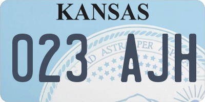 KS license plate 023AJH