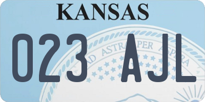 KS license plate 023AJL