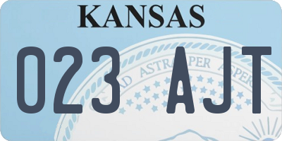 KS license plate 023AJT