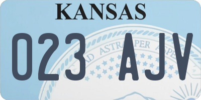 KS license plate 023AJV