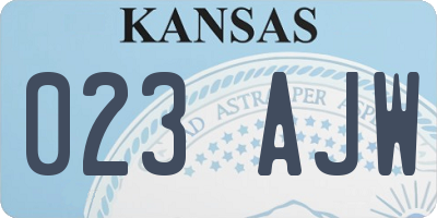 KS license plate 023AJW
