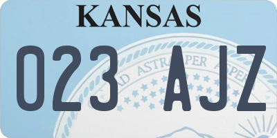 KS license plate 023AJZ