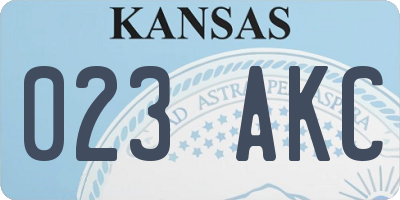 KS license plate 023AKC