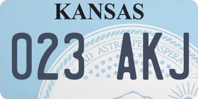KS license plate 023AKJ
