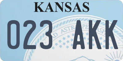 KS license plate 023AKK