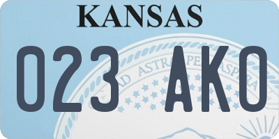 KS license plate 023AKO