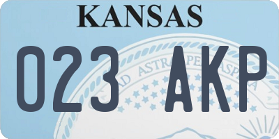 KS license plate 023AKP