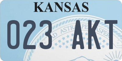 KS license plate 023AKT