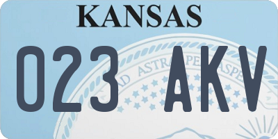 KS license plate 023AKV