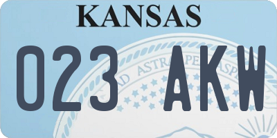 KS license plate 023AKW