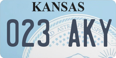 KS license plate 023AKY