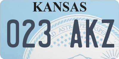 KS license plate 023AKZ