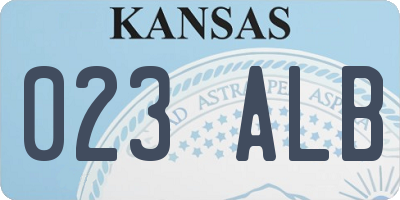 KS license plate 023ALB