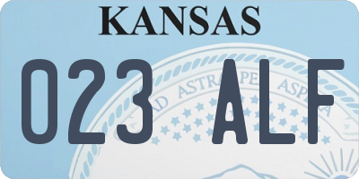 KS license plate 023ALF