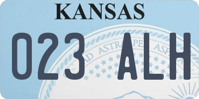 KS license plate 023ALH