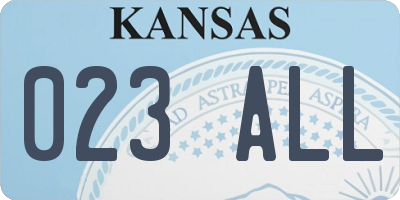 KS license plate 023ALL