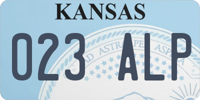 KS license plate 023ALP