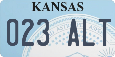 KS license plate 023ALT