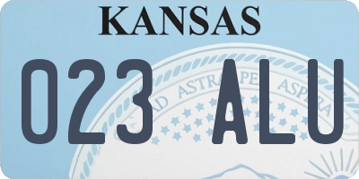 KS license plate 023ALU