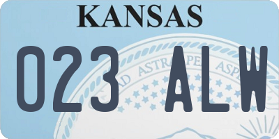 KS license plate 023ALW
