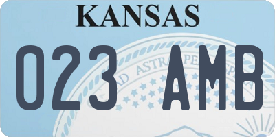 KS license plate 023AMB