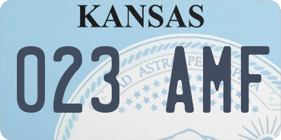 KS license plate 023AMF