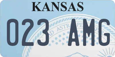 KS license plate 023AMG