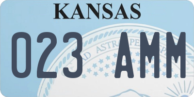 KS license plate 023AMM