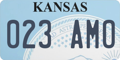KS license plate 023AMO