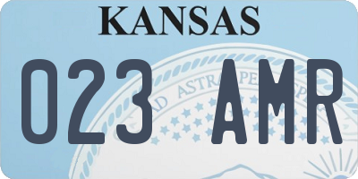 KS license plate 023AMR