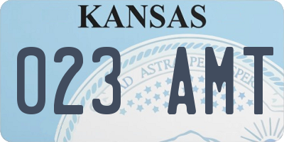KS license plate 023AMT