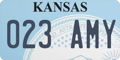 KS license plate 023AMY