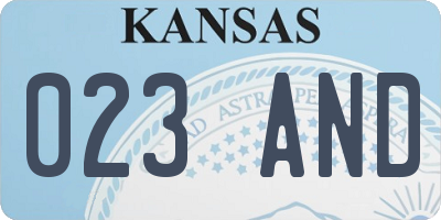 KS license plate 023AND