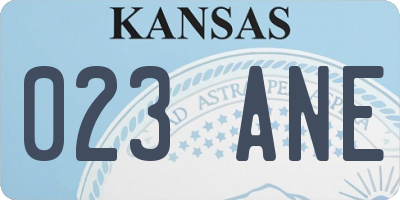 KS license plate 023ANE