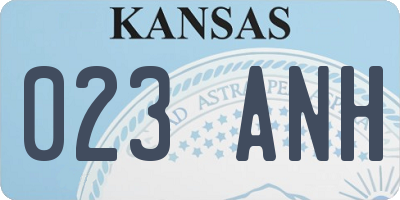 KS license plate 023ANH