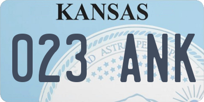 KS license plate 023ANK