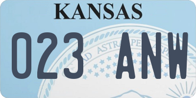 KS license plate 023ANW