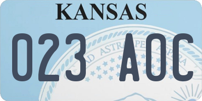KS license plate 023AOC