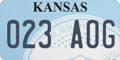 KS license plate 023AOG