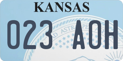 KS license plate 023AOH