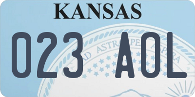 KS license plate 023AOL