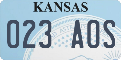 KS license plate 023AOS