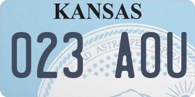 KS license plate 023AOU